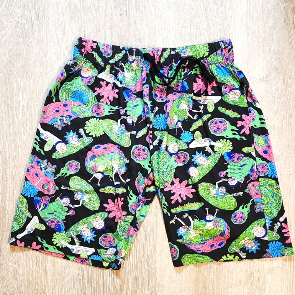 Television Rick and Morty, Rick and Morty Lounge Shorts Size Large